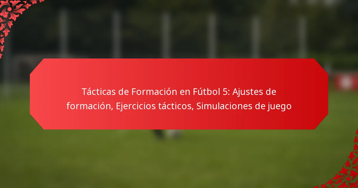Tácticas de Formación en Fútbol 5: Ajustes de formación, Ejercicios tácticos, Simulaciones de juego